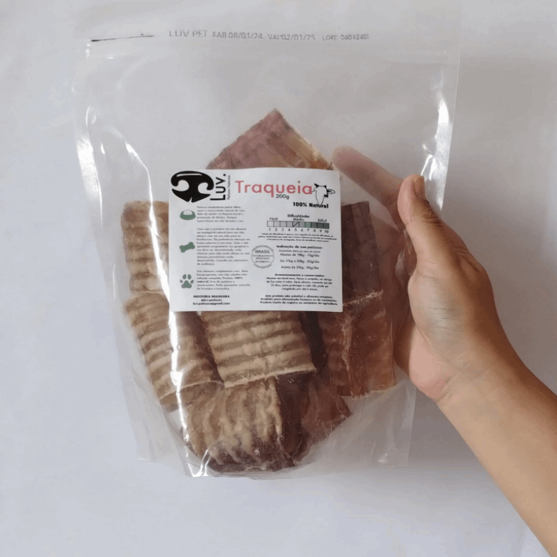 Mini Traqueia Bovina 200g - LUV | comida pra cachorro | pestisco desidratado | mastigáveis | alimentação natural | comida para adestramento | treino | mordedor | Bandit Pet Store | @bandit.p.store