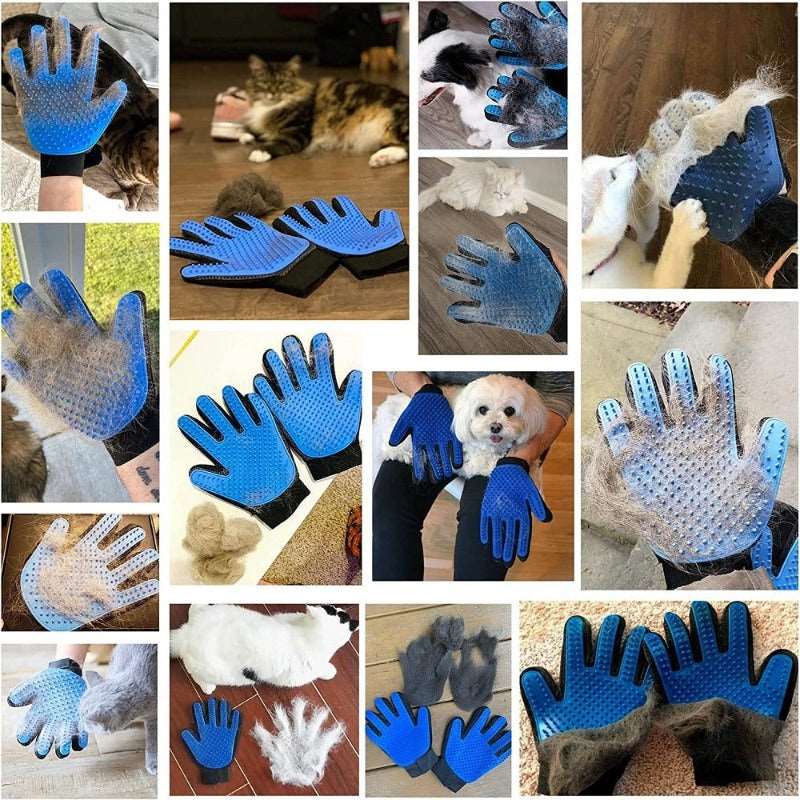 Luva de borracha para Pets - Removerdor e Massageador de pelos