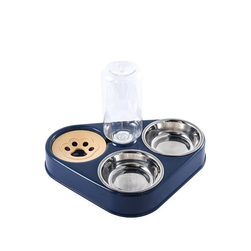 Alimentador Pet de aço inoxidável com garrafa de água, Bebedouro automático 500ml