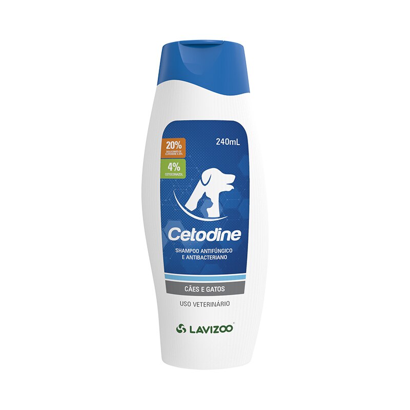 Cetodine Lavizoo Shampoo Antifúngico e Antibacteriano para Cães e Gatos