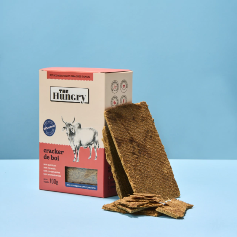 Cracker de Boi - 100g - The Hungry | comida pra cachorro | pestisco desidratado | mastigáveis | alimentação natural | comida para adestramento | treino | mordedor para cachorro | Bandit Pet Store | @bandit.p.store | Tártaro 