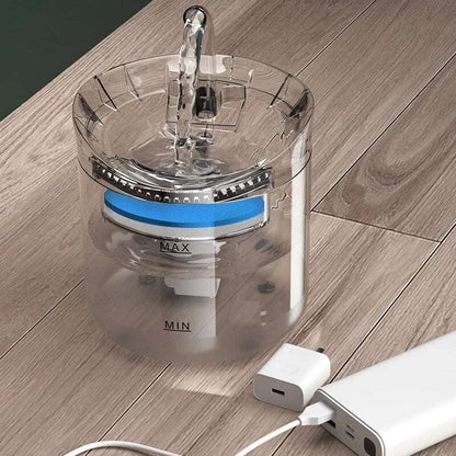 Fonte de água para Pets - 2L com torneira - Bebedor transparente com filtro