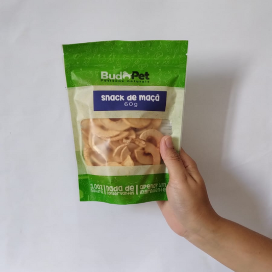 Snack Maçã 60g - BudoPet | comida pra cachorro | pestisco desidratado | mastigáveis | alimentação natural | comida para adestramento | treino | mordedor | Bandit Pet Store | @bandit.p.store