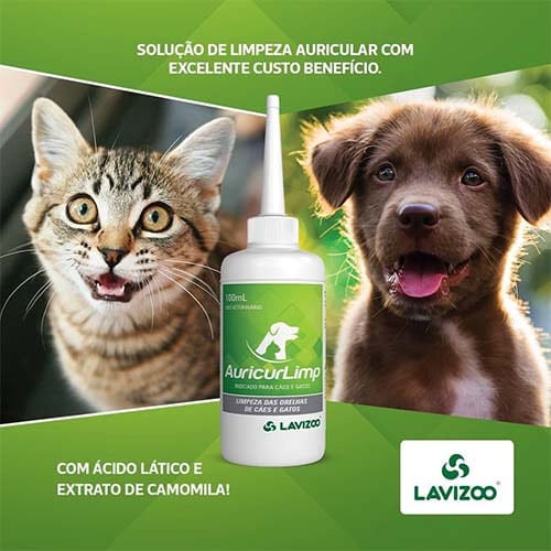 Solução Limpa Orelhas para Cães e Gatos AuricurLimp 100ml